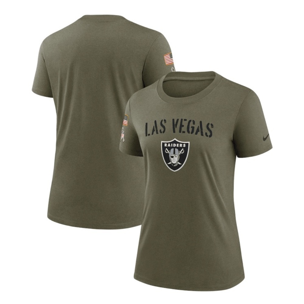 Las Vegas Raiders Nike -NEW-Women's Olive 2022 Salute To Service Legend T-Shirt